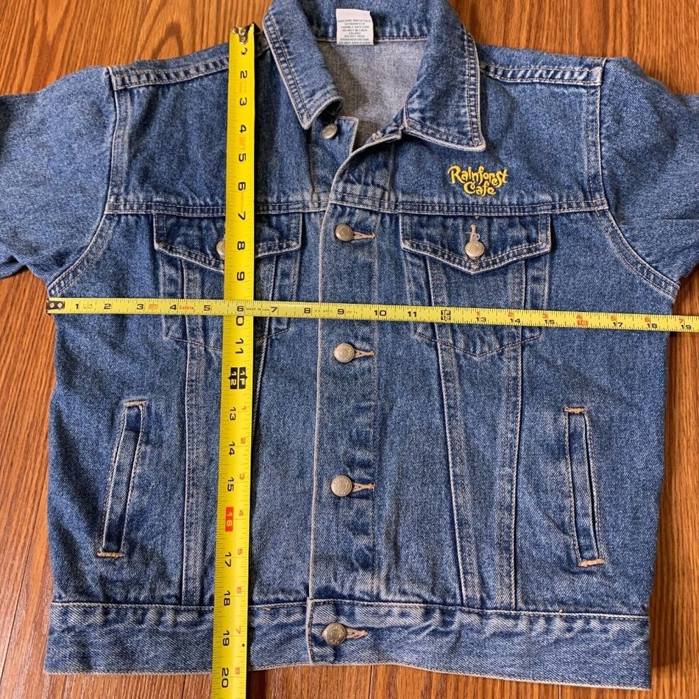 Kids Size 8 Vintage Rainforest Cafe Las Vegas Embroidered Jean Denim Jacket‎ - Picture 7 of 10